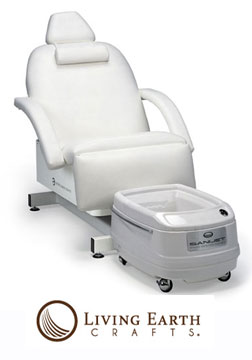 Living Earth Crafts Cloud 9 White Base  Spa Salon Massage Chairwith optional Sanjet Pipeless Pedicure