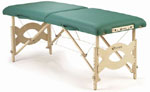 A smaller, lighter version of Earthlite's Avalon, Earthlite's Avalite portable massage table is 26"x65" and weighs only 27 lbs. with squeak-proof joints, and a 2" high density foam system.