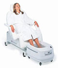 Now you can easily offer hydrotherapy in the same room with the optional pipeless SaniJet Foot Bath for $900. The foot section lowers completely, making the Cloud 9 ideal for pedicures and foot soakings.