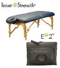 Full Size Table, 30"x73"; 33 lbs. Hardwood Birch Frame: High Quality Birch Plywood Deck. Luxurious 100% PU Vinyl in Black, Agate, Teal, Burgundy & Purple.Triple wrap, 3" cushioning system 
Patented Cradle Lock cabling system. Full length piano hinge for extra strength and stability. Stable Reiki endplates, Shiatsu Release cables.5 year limited warranty on frame, 1 year on foam/vinyl 
$249 Value Package includes deluxe adjustable headrest, cushion and single pocket carry case. Strong: Passes 400 lbs. drop test 
Adjustable Height Range: 23
