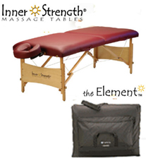 Full Size Table, 30"x73"; 32 lbs. Hardwood Birch Frame: High Quality Birch Plywood Deck. Luxurious 100% PU Vinyl in Black, Agate, Teal, Burgundy & Purple. Multi-density 2.5" cushioning system 
Patented Cradle Lock cabling system. Full length piano hinge for extra strength and stability. 5 year limited warranty on frame, 1 year on foam/vinyl. $199 Value Package includes deluxe adjustable headrest, cushion and single pocket carry case. Strong: Passes 400 lbs. drop test.Adjustable Height Range: 23