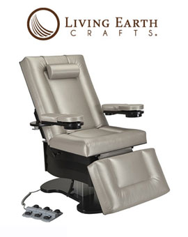 Living Earth Crafts SoHo All-in_One  Spa Salon Massage Chairwith optional black lacquer base and custom upholstery